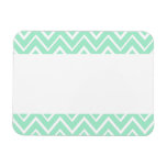 Mint green whimsical zigzag chevron pattern rectangular magnet