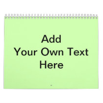 Mint Green with Black Custom Text. Calendar