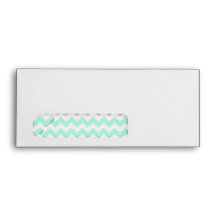 Mint green zig zags zigzag chevron pattern envelope