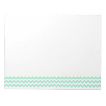 Mint green zig zags zigzag chevron pattern note pad