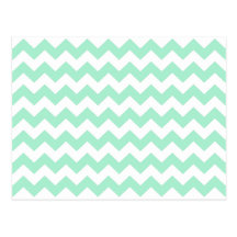 Mint green zig zags zigzag chevron pattern postcard