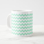 Mint green zig zags zigzag chevron pattern jumbo mug