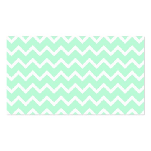 Mint Green Zigzag Chevron Stripes. Business Card Template (front side)