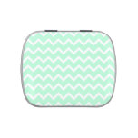 Mint Green Zigzag Chevron Stripes. Candy Tins at Zazzle