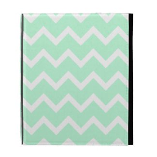 Mint Green Zigzag Chevron Stripes. iPad Folio Cover