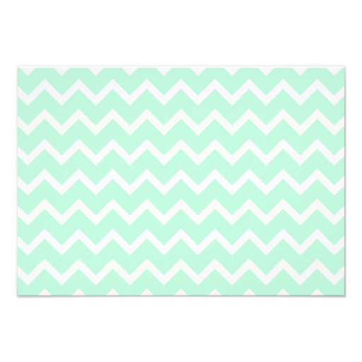 Mint Green Zigzag Chevron Stripes. Invitations
