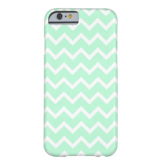 Mint Green Zigzag Chevron Stripes. iPhone 6 Case