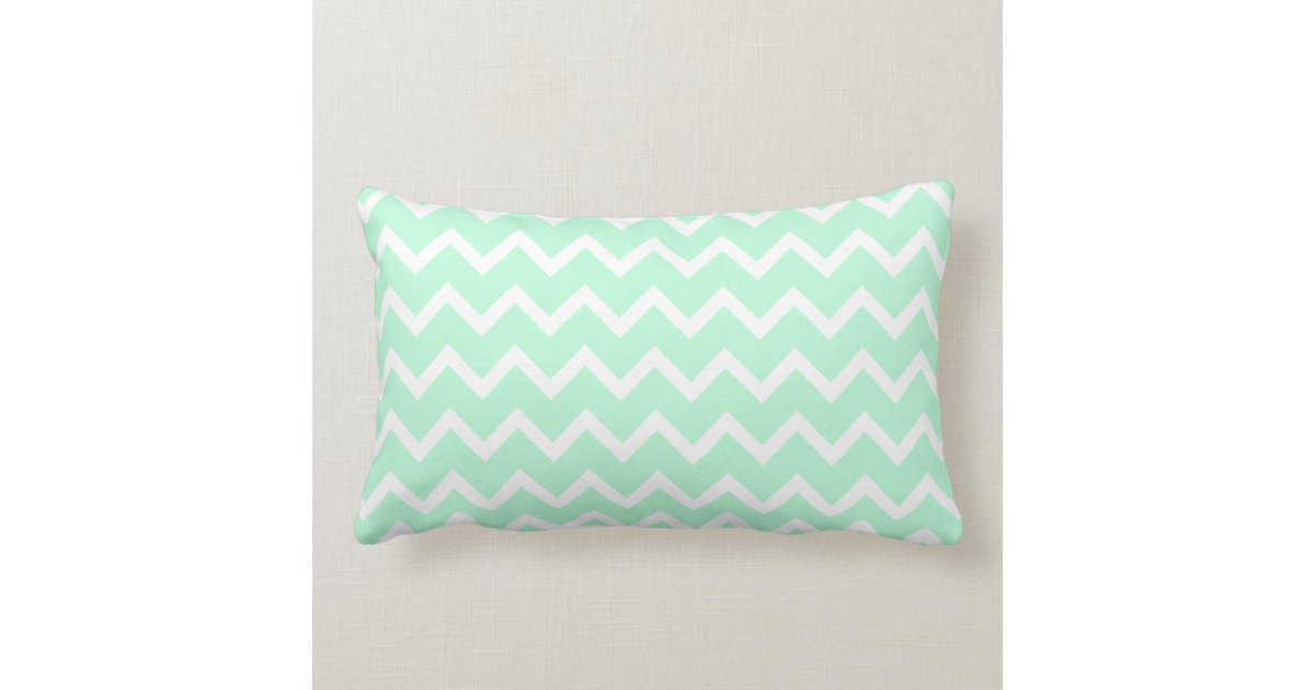 Mint Green Zigzag Chevron Stripes. Pillow Zazzle