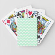 Mint Green Zigzag Stripes. Bicycle Card Decks