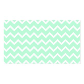 Mint Green Zigzag Stripes. Business Card Template
