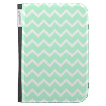 Mint Green Zigzag Stripes. Case For The Kindle