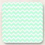Mint Green Zigzag Stripes. Coasters