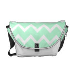 Mint Green Zigzag Stripes. Commuter Bags