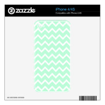 Mint Green Zigzag Stripes. Decal For The iPhone 4S