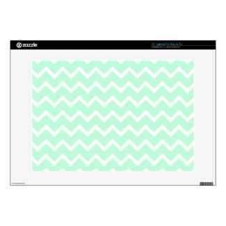 Mint Green Zigzag Stripes. Decals For Laptops