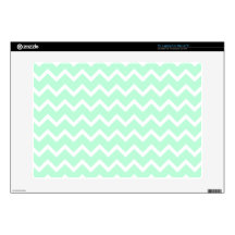 Mint Green Zigzag Stripes. Decals For Laptops