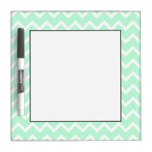 Mint Green Zigzag Stripes. Dry-Erase Whiteboard