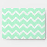 Mint Green Zigzag Stripes. Envelopes