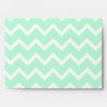 Mint Green Zigzag Stripes. Envelopes