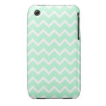 Mint Green Zigzag Stripes. iPhone 3 Cover