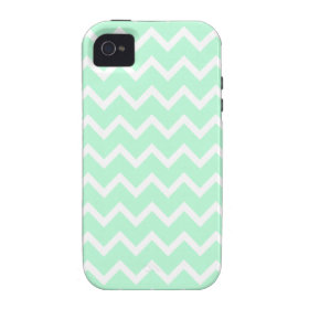 Mint Green Zigzag Stripes. iPhone 4/4S Case