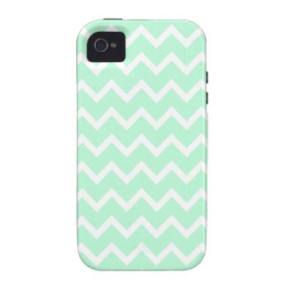 Mint Green Zigzag Stripes. iPhone 4/4S Case