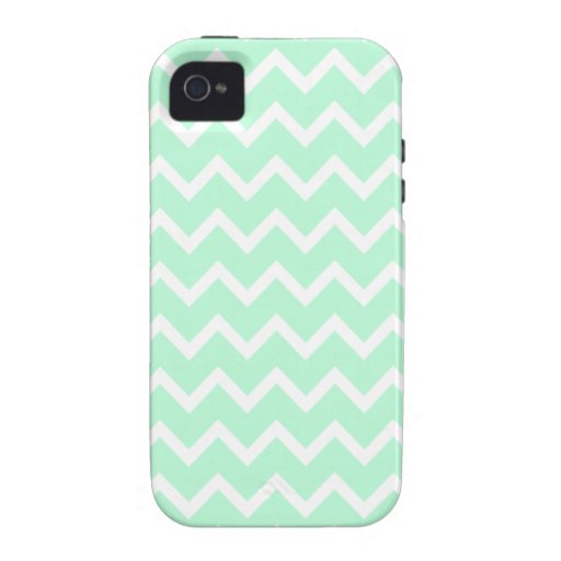 Mint Green Zigzag Stripes. iPhone 4/4S Case