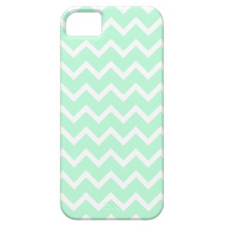 Mint Green Zigzag Stripes. iPhone 5 Case