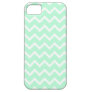 Mint Green Zigzag Stripes. iPhone 5 Case