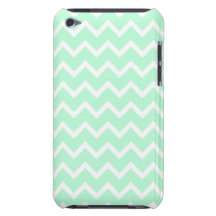 Mint Green Zigzag Stripes. iPod Case-Mate Cases