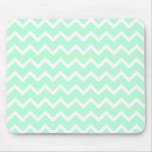 Mint Green Zigzag Stripes. Mouse Pads