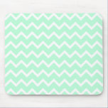 Mint Green Zigzag Stripes. Mouse Pads