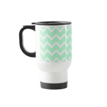 Mint Green Zigzag Stripes. Mugs