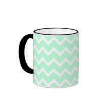 Mint Green Zigzag Stripes. Mugs