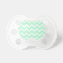 Mint Green Zigzag Stripes. Pacifiers