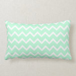 Mint Green Zigzag Stripes. Pillow