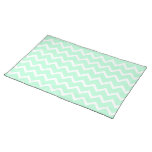 Mint Green Zigzag Stripes. Place Mats
