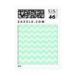 Mint Green Zigzag Stripes. Postage Stamp