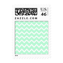 Mint Green Zigzag Stripes. Postage Stamp