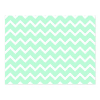 Mint Green Zigzag Stripes. Postcard