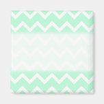 Mint Green Zigzag Stripes. Refrigerator Magnet