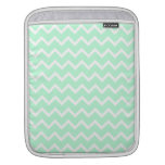 Mint Green Zigzag Stripes. Sleeve For iPads