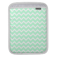 Mint Green Zigzag Stripes. Sleeve For iPads