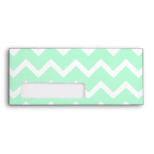 Mint Green Zigzag with Custom Monogram. Envelopes