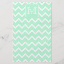 Mint Green Zigzag with Custom Monogram. Custom Flyer
