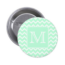 Mint Green Zigzag with Custom Monogram. Pins