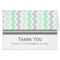 Mint Grey Chevron Employee Appreciation Card