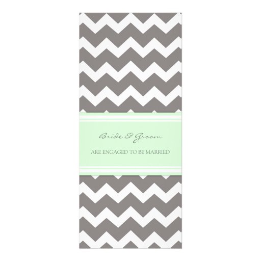 Mint Grey Chevron Engagement Party Invitations