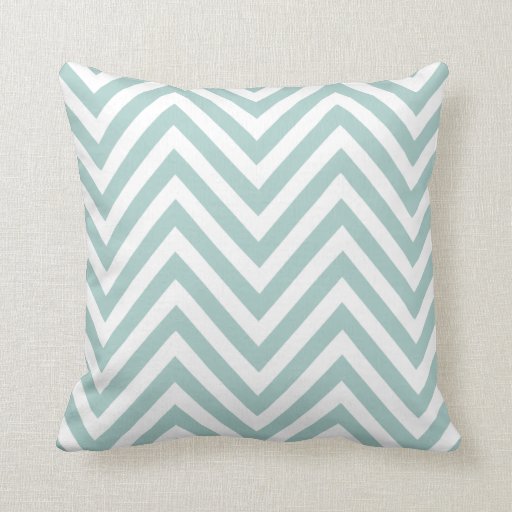 Mint/Grey Reversible Chevron Pillow Zazzle
