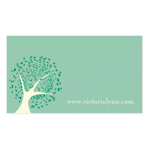 Mint Heart Tree Business Card (back side)